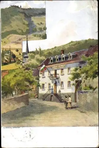 Künstler Hohmann, H., Ak Darmstadt in Hessen, Panorama, Restaurant