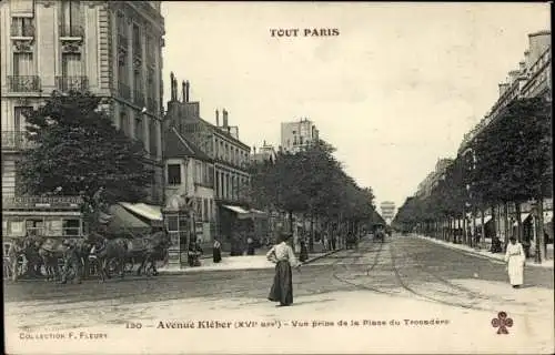 Ak Paris XVI Passy, Avenue Kleber, Place du Trocadero