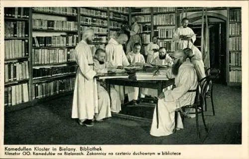 Ak Bielany Kraków Krakau Polen, Kamdedullen-Kloster, Bibliothek