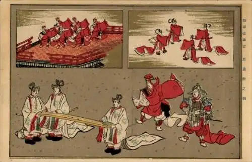 Künstler Ak Japan, Zeremonie, Samurai
