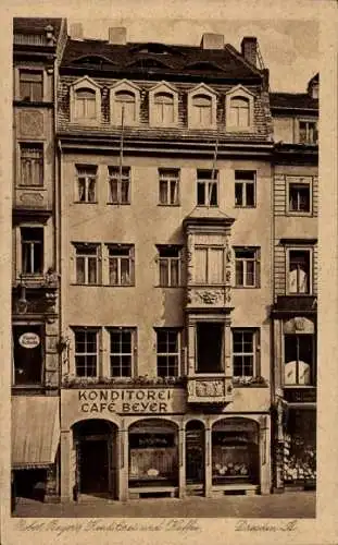 Ak Dresden Altstadt, Konditorei und Cafe Robert Beyer, Wilsdruffer Straße 20