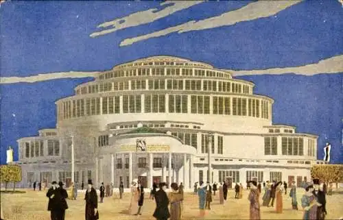 Künstler Ak Wrocław Breslau Schlesien, Jahrhunderthalle, Ausstellung 1913