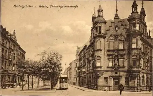 Ak Ludwigshafen am Rhein, Prinzregentenstraße, Straßenbahn