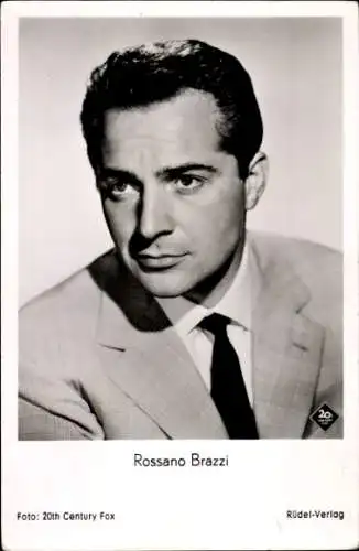 Ak Schauspieler Rossano Brazzi in Drei Münzen im Brunnen