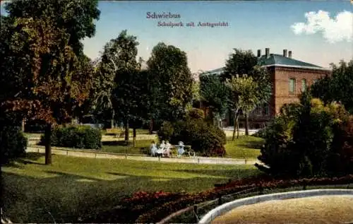 Ak Świebodzin Schwiebus Ostbrandenburg, Schulpark, Amtsgericht