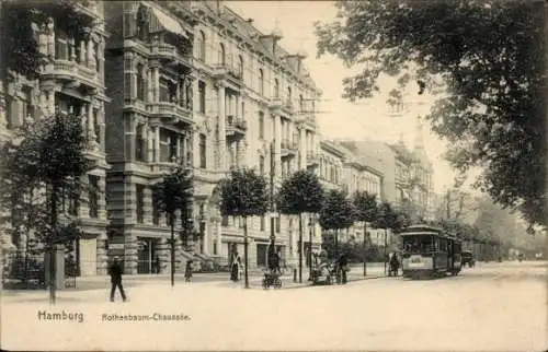 Ak Hamburg Eimsbüttel Rotherbaum, Rothenbaum-Chaussee, Straßenbahn