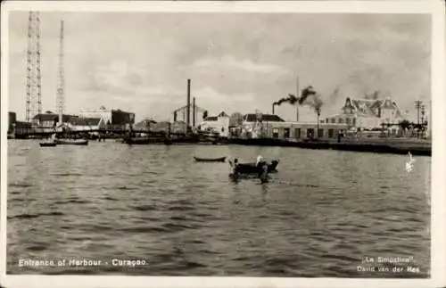 Ak Curaçao Niederländische Antillen Karibik, Hafeneinfahrt