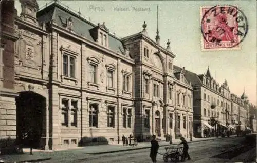 Ak Pirna an der Elbe, Kaiserliches Postamt
