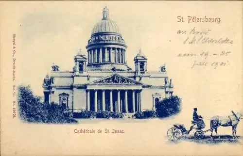 Ak Sankt Petersburg Russland, Cathedrale de St. Isaac, Kutsche