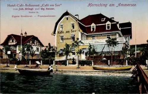 Ak Herrsching am Ammersee, Café am See