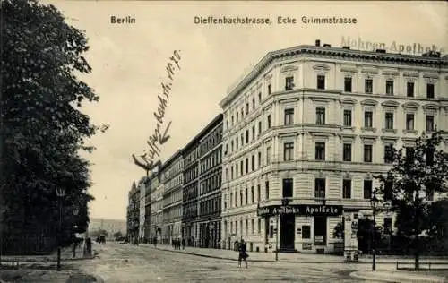 Ak Berlin Kreuzberg, Dieffenbachstraße Ecke Grimmstraße, Mohren-Apotheke