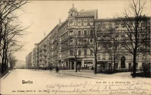 Ak Berlin Kreuzberg, Yorckstraße von der Möckernstraße aus