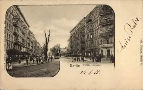 Ak Berlin Kreuzberg, Fichtestraße, Straßenbahn
