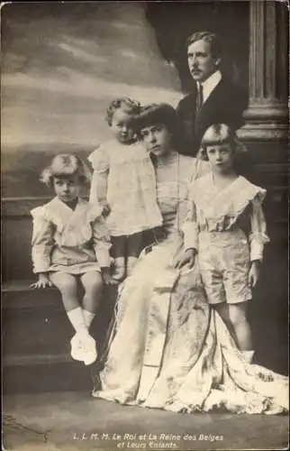 Ak König Albert I. von Belgien, Königin Elisabeth, Leopold, Charles, Marie