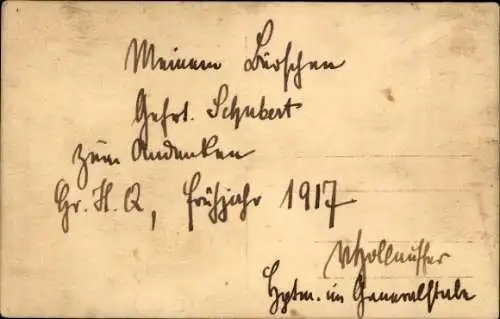 Foto Ak Deutscher Soldat in Uniform mit Pferd, I WK