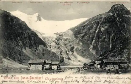 Ak Innergschlöß Tirol, Hohe Zann, Schwarzwand, Gr. Venediger, Kl. Venediger