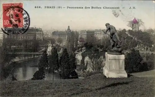 Ak Paris XIX. Buttes Chaumont, Panorama
