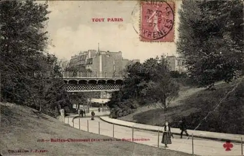 Ak Paris XIX. Buttes Chaumont, Pont Secretan