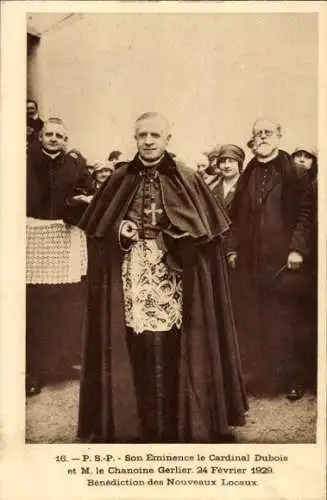 Ak Paris Ménilmontant, PSP Seine Eminenz Kardinal Dubois und Herr Canon Gerlier, 1929