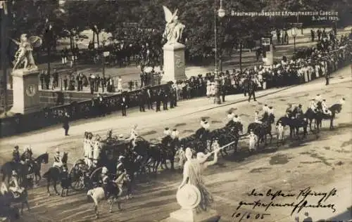 Ak Brautwagen und Gespann der Kronprinzessin Cecilie, 1905
