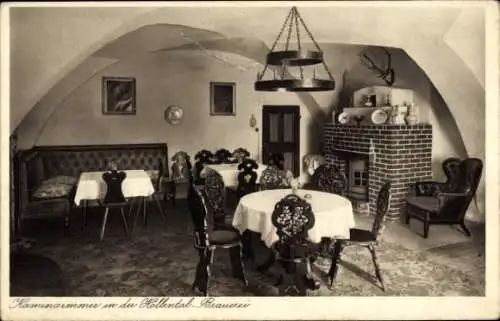Ak Piekielna Dolina Höllental Schlesien, Brauerei, Kaminzimmer