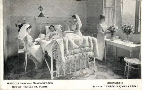 Ak Paris XII Reuilly, Rue de Reuilly, Verband der Diakonissen, Chirurgie