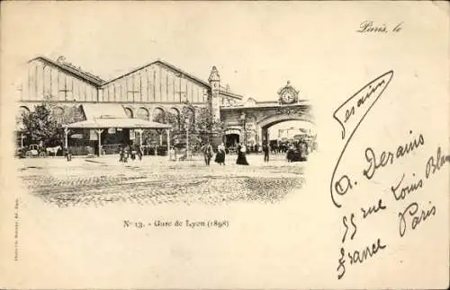 Ak Paris XII, Gare de Lyon 1898