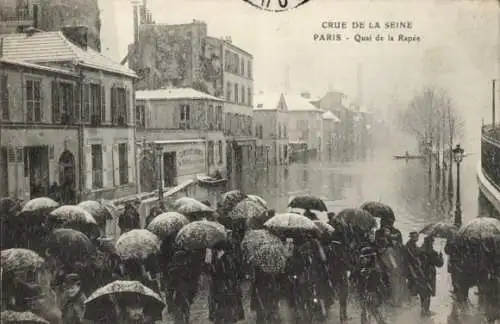 Ak Paris, Überschwemmung der Seine 1910, Quai de la Rapée