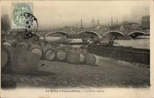 Ak Paris XII, Die Seine bei Bercy