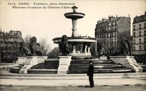 Ak Paris XII Reuilly, Place Daumesnil, Fontaine du Chateau d’Eau