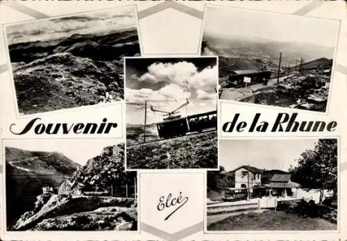 Ak  Pyrénées-Atlantiques, La Rhune, Panorama, Zahnradbahn