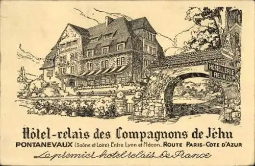 Ak Pontanevaux La Chapelle-de-Guinchay Saône et Loire, Entre Lyon, Macon, Route Paris-Cote d'Azur