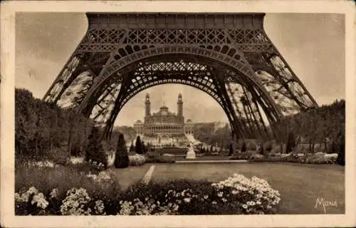 Ak Paris VII, La Tour Eiffel, Eiffelturm, Le Trocadero