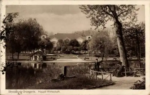 Ak Straßburg Elsass Bas Rhin, Orangerie, Haupt-Wirtschaft