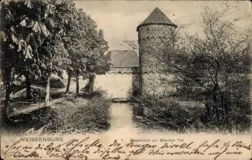 Ak Wissembourg Weißenburg Elsass Bas Rhin, Pulverturm am Bitscher Tor