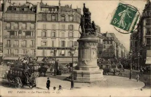 Ak Paris, Place Clichy, Denkmal