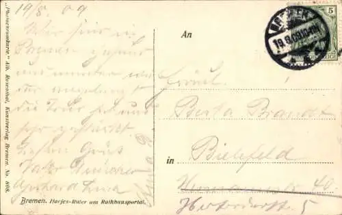 Ak Hansestadt Bremen, Harjes-Ritter, Rathhausportal