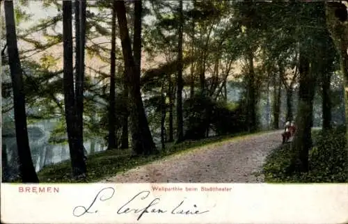 Ak Hansestadt Bremen, Wallparthie, Stadttheater