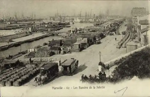 Ak Marseille Bouches du Rhône, Bassins de la Joliette