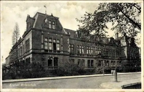 Ak Krefeld am Niederrhein, Webeschule