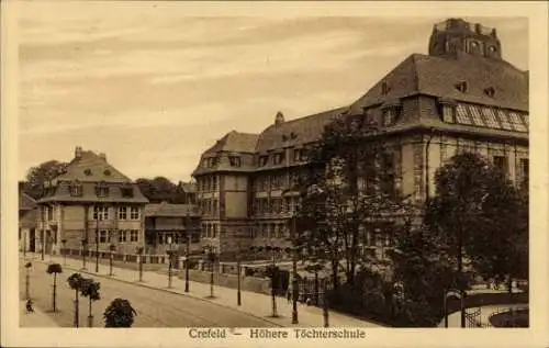 Ak Krefeld am Niederrhein, Höhere Töchterschule