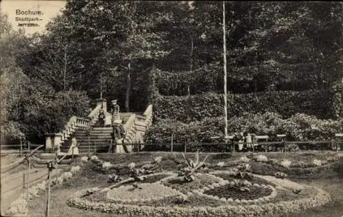 Ak Bochum im Ruhrgebiet, Stadtpark, Treppe