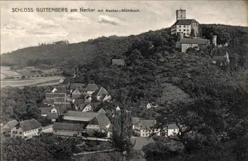Ak Guttenberg im Frankenwald, Schloss Guttenberg, Neckar-Mühlbach, Teilansicht