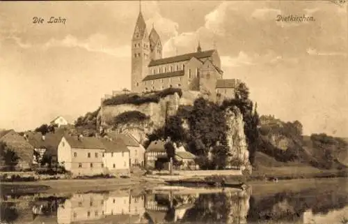 Ak Dietkirchen Limburg Lahn, Teilansicht, Burg