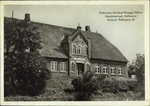 Ak Insel Pellworm Nordfriesland, Petersens Gasthof Hooger Fähre