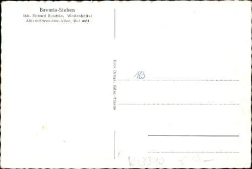 Ak Wolfenbüttel in Niedersachsen, Bavaria-Stuben, Außenansicht, Innenräume