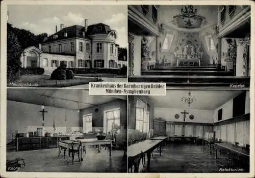 Ak Nymphenburg München Bayern, Krankenhaus der Barmherzigen Brüder, Refektorium, Kapelle