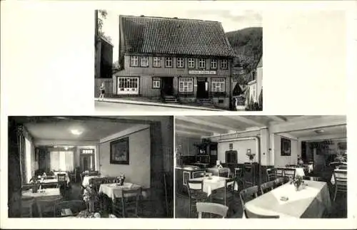 Ak Lautenthal Langelsheim im Oberharz, Restaurant Grüne Tanne, Gastraum