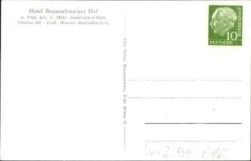 Ak Langelsheim Harz, Hotel Braunschweiger Hof