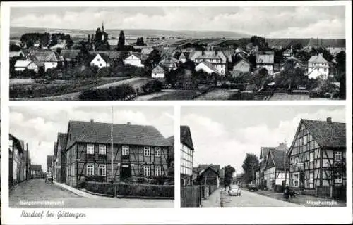 Ak Rosdorf in Niedersachsen, Bürgermeisteramt, Maschstraße, Panorama